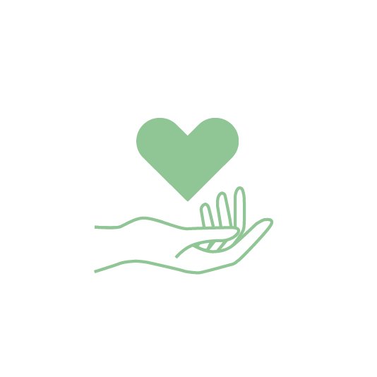 Icon Hand mit Herz Benefits Bringsl